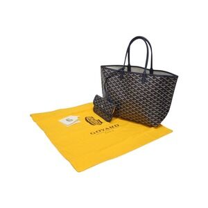 GOYARD Saint Louis tote bag leather herringbone Navy Blue